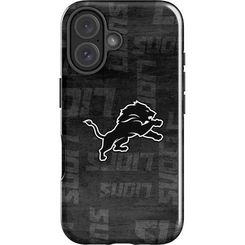 NFL Detroit Lions Black & White iPhone 16 Plus Impact Case